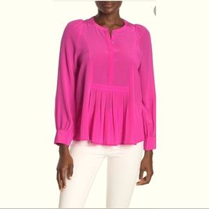 J. Crew Hot Pink Silk Blouse - Size M